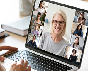 women on a webinar