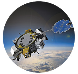 satellite in orbit over earth