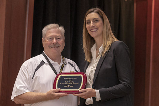 Bob Thornley receiving the Boilermaker Pride Award